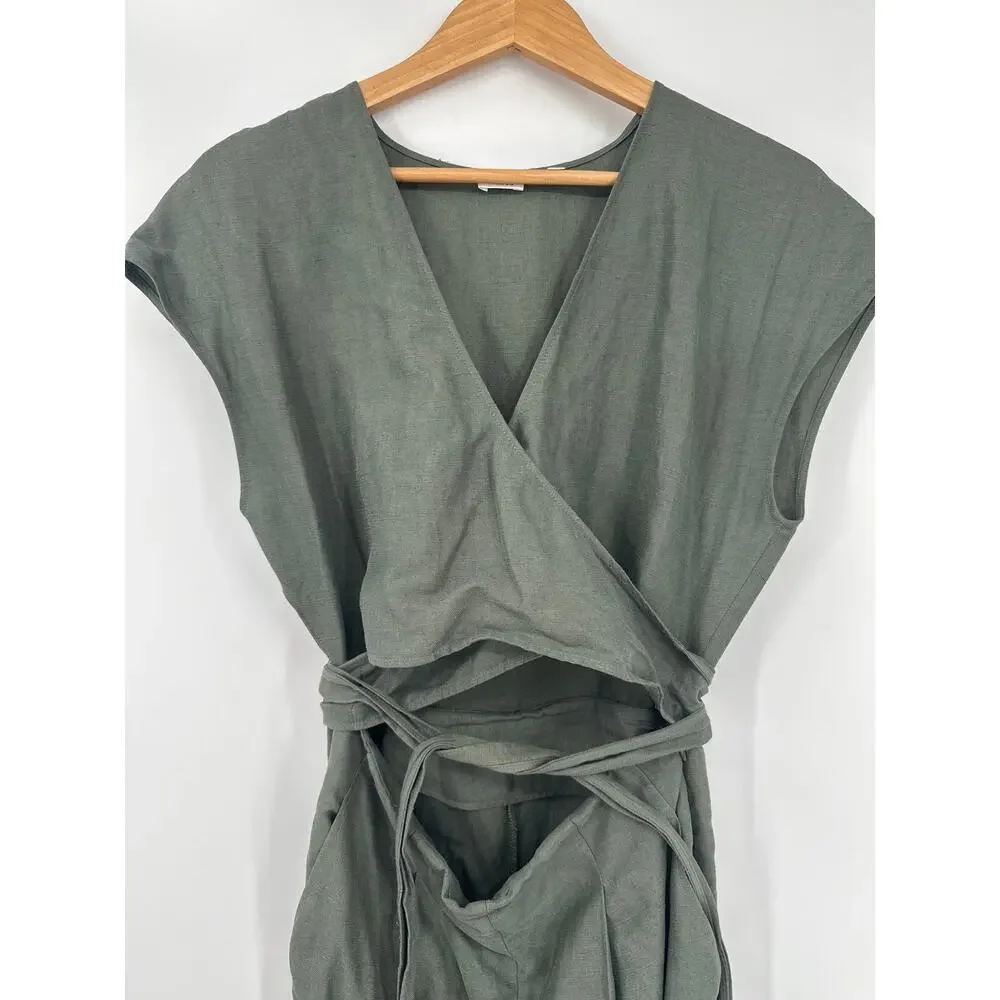 Wilfred Brax Jumpsuit by Aritzia is an olive-green linen-blend Size 8